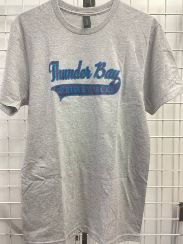 Thunder Bay Whiskey Jacks Sport Grey Script Logo T-Shirt