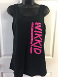 Black Tank Top with Vertical Pink Logo