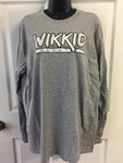 Sport grey long sleeve t-shirt with white logo
